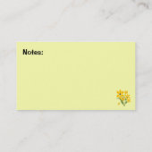 黄色の花のお母さんの接触情報カード コーリングカード (裏面)