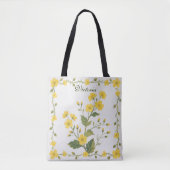 黄色の花のかわいいガーデンフラワー トートバッグ (正面)