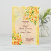 黄色の花のアーチGaneshaハルディ招待 招待状 (スタンド正面)