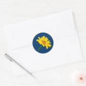 黄色の花のシール ラウンドシール (封筒)