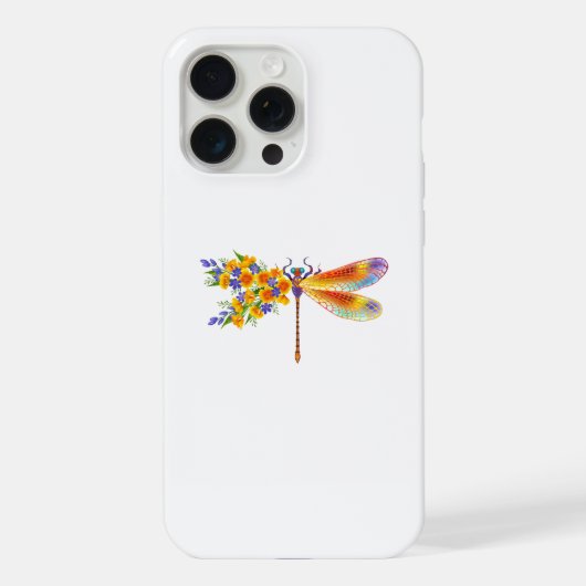 黄色の花のトンボ iPhoneケース (裏面)