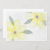黄色の花のノートカード サンキューカード (正面/裏面)