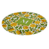 黄色の花のパターン – モノグラパーソナライズされたム カッティングボード (角)