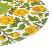 黄色の花のパターン – モノグラパーソナライズされたム カッティングボード (角)