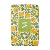 黄色の花のパターン – モノグラパーソナライズされたム バスマット (正面縦)