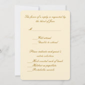 黄色の花のメイソンジャー返信カード 招待状 (裏面)