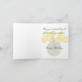 黄色の花のラッパスイセンの誕生日の願い カード (内部)
