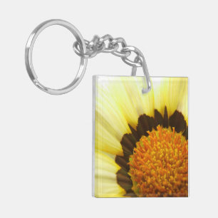 黄色の花の中心キーチェーン キーホルダー