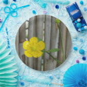 黄色の花の写真カスタム紙プレート9インチ ペーパープレート (パーティー)