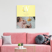 黄色の花の出生統計 出生発表 キャンバスプリント (インサイチュ (リビング))