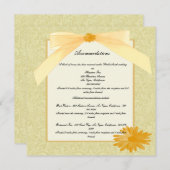 黄色の花の封筒カード 招待状 (正面/裏面)