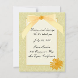 黄色の花の披露宴カード 招待状