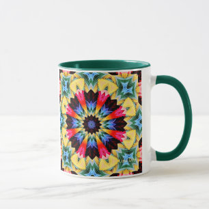 黄色の花の抽象芸術マグ マグカップ