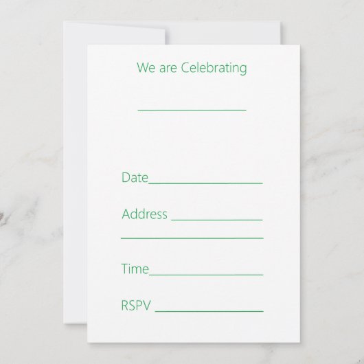 黄色の花の招待大事な行事 招待状 (裏面)