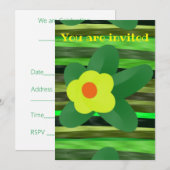 黄色の花の招待大事な行事 招待状 (正面/裏面)