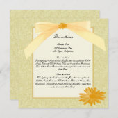 黄色の花の方向カード 招待状 (正面/裏面)