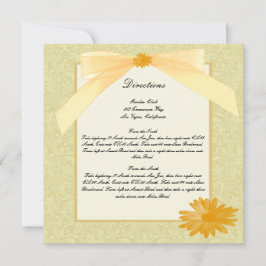 黄色の花の方向カード 招待状