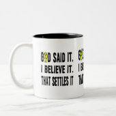 黄色の花の神様が言った！ ツートーンマグカップ (左)