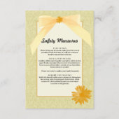 黄色の花の結婚式 安全対策 エンクロージャーカード (正面)