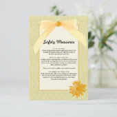黄色の花の結婚式 安全対策 エンクロージャーカード (スタンド正面)