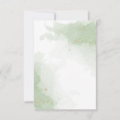 黄色の花の緑の葉幾何物 サンキューカード (裏面)