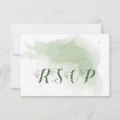 黄色の花の緑葉の食事の選択 出欠カード (裏面)