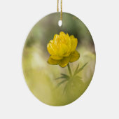 黄色の花の自然写真 セラミックオーナメント (右)