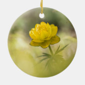 黄色の花の自然写真 セラミックオーナメント (裏面)