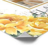 黄色の花の葬儀追悼写真 ポスター (角)