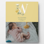 黄色の花の誕生情報お知らせ フォトプラーク (正面)