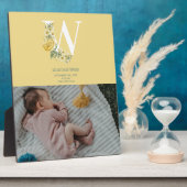 黄色の花の誕生情報お知らせ フォトプラーク (側面)