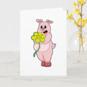 黄色の花の豚 カード (黄色い花)