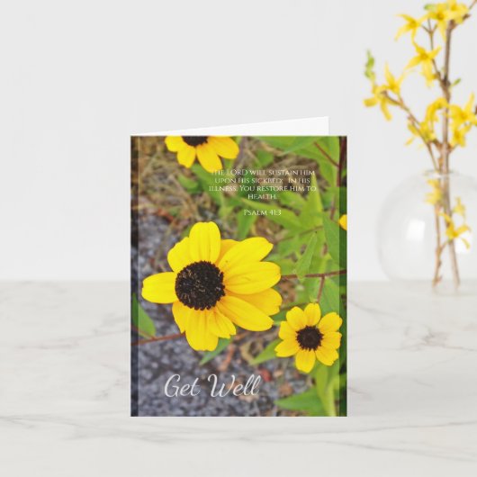 黄色の花はよくカードの詩編を取得41:3 カード (黄色い花)