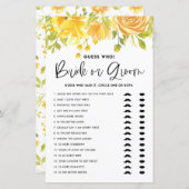 黄色の花は彼は彼女はシャワーのゲームを言った (正面/裏面)