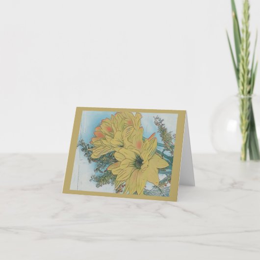黄色の花びら 空白の ノートカード (正面)