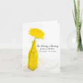 黄色の花を飾った弔慰カード 供養のお礼 サンキューカード (正面)