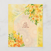 黄色の花アーチガネシャハルディ招待状 (裏面)