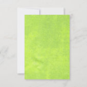 黄色の花オン抽象芸術グリーンウェディングRSVPカード 出欠カード (裏面)