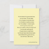 黄色の花カスタム写真葬式 サンキューカード (裏面)