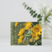 黄色の花クマ前輪 ポストカード (スタンド正面)