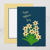 黄色の花グリーティングカード サンキューカード (正面/裏面)