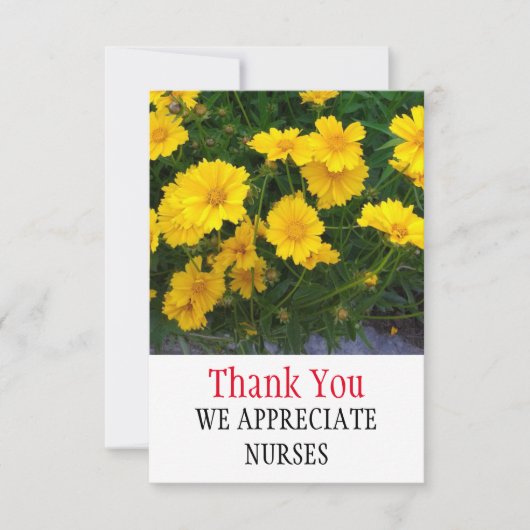 黄色の花サンキューシューナースカード サンキューカード (正面)