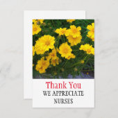 黄色の花サンキューシューナースカード サンキューカード (正面/裏面)