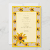 黄色の花シンプル結婚の 招待状 (裏面)