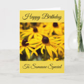 黄色の花ハッピーバースデー カード (正面)