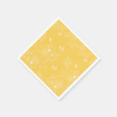 黄色の花パターン、フローラ、ミニマリスト スタンダードカクテルナプキン (角)