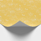 黄色の花パターン、フローラ、ミニマリスト ラッピングペーパー (角)