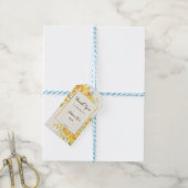 黄色の花パーソナライズされた名ハルディ贈り物ラベル ギフトタグ (より糸付き)