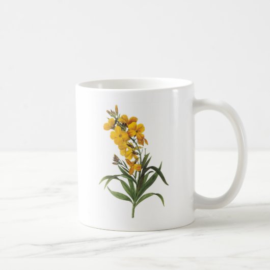 黄色の花ピエールジョセフレドゥーテ コーヒーマグカップ (右)