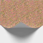 黄色の花ピンクの背景ヴィンテージ ラッピングペーパー (角)